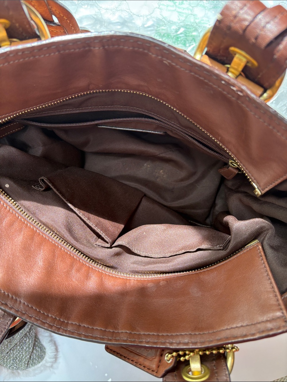 Coach Y2K SoHo Tote, Braided Handles, British Tan, Brass Hardware - Mint - Picture 10 of 11